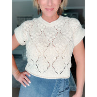 women's boutique sweater cream detail