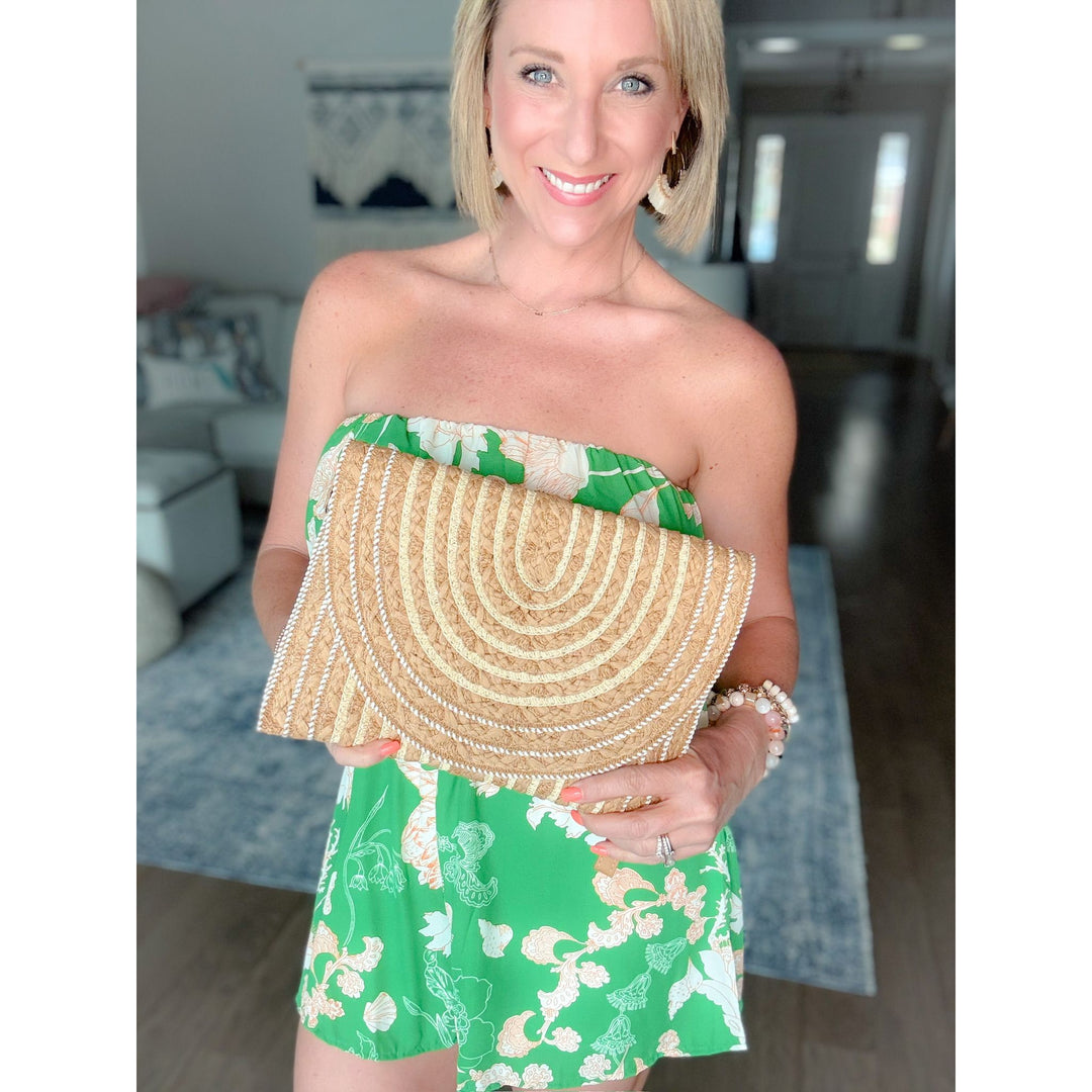 Sunrise Straw Woven Clutch