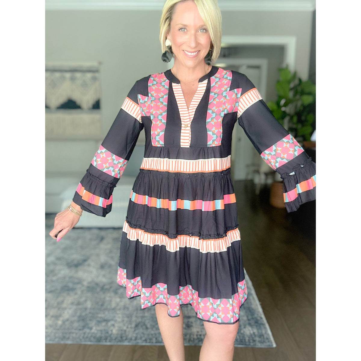 Reese Button Ruffle Dress