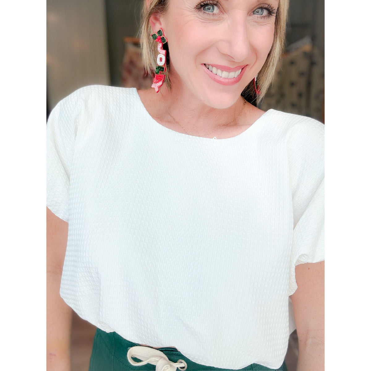 Everly Bubble Hem Crop