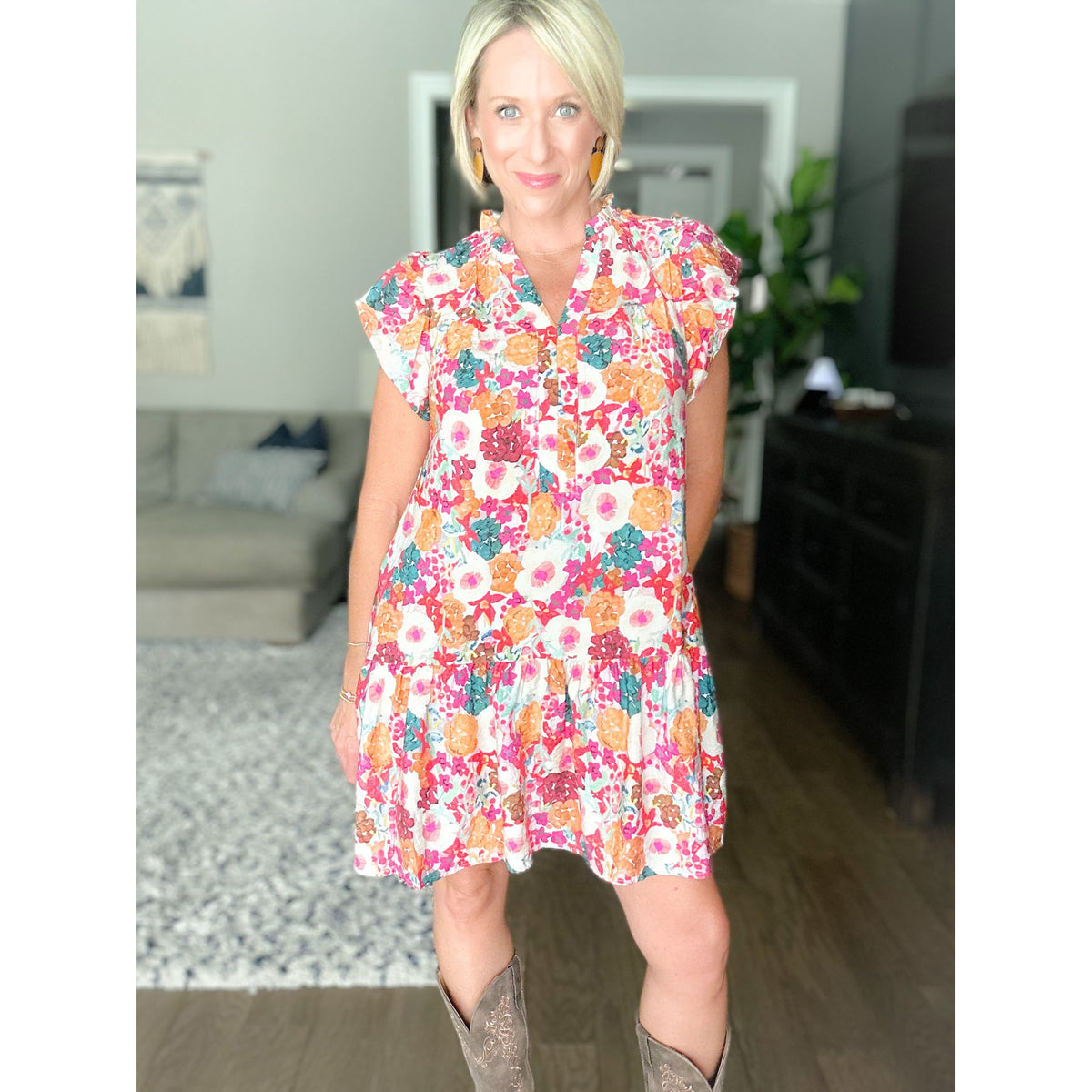 Sutton Flutter Sleeve Dress