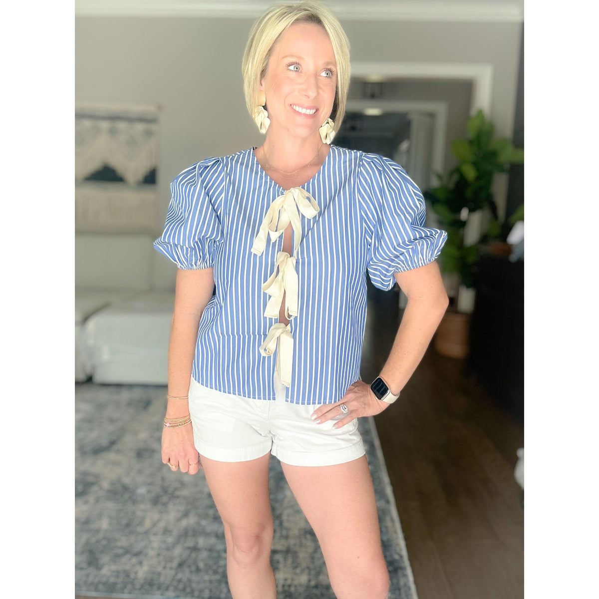 Jackie Bow Front Blouse