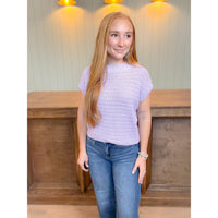 Lilac Bloom Short Sleeve Sweater