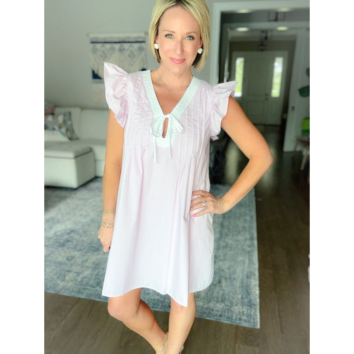 Collins Ruffle Sleeve Mini Dress