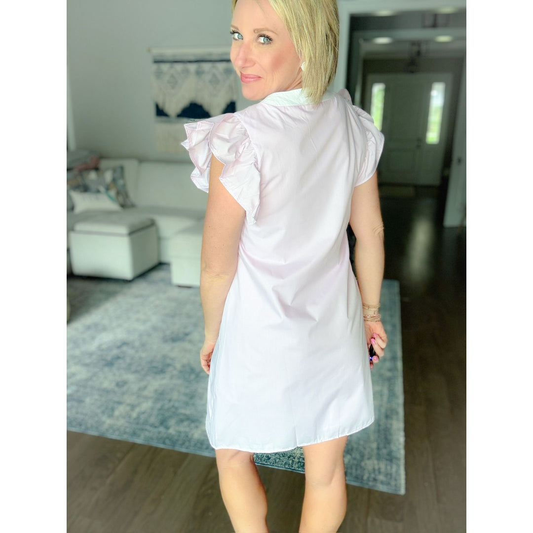 Collins Ruffle Sleeve Mini Dress