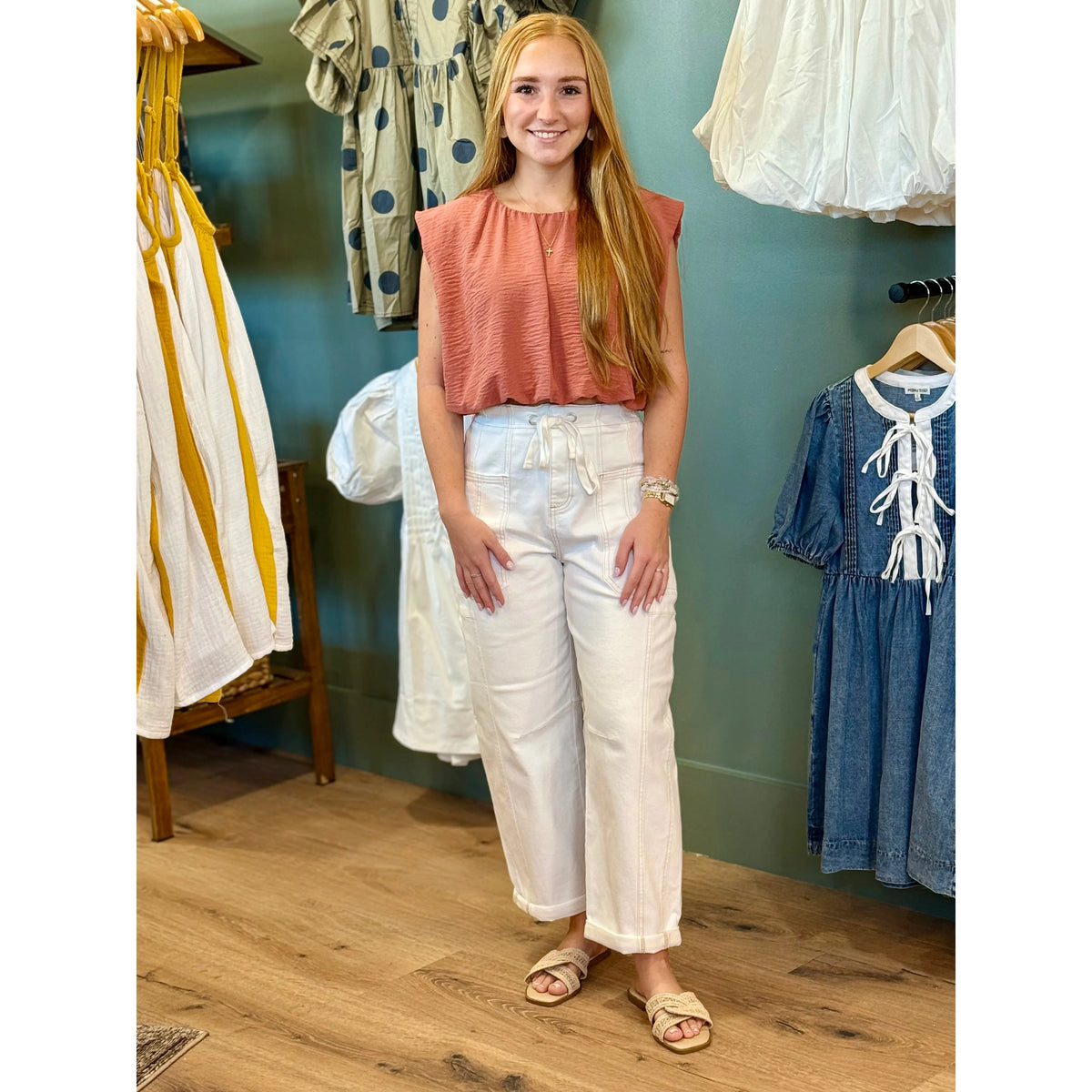 Risen Crop Barrel Pants