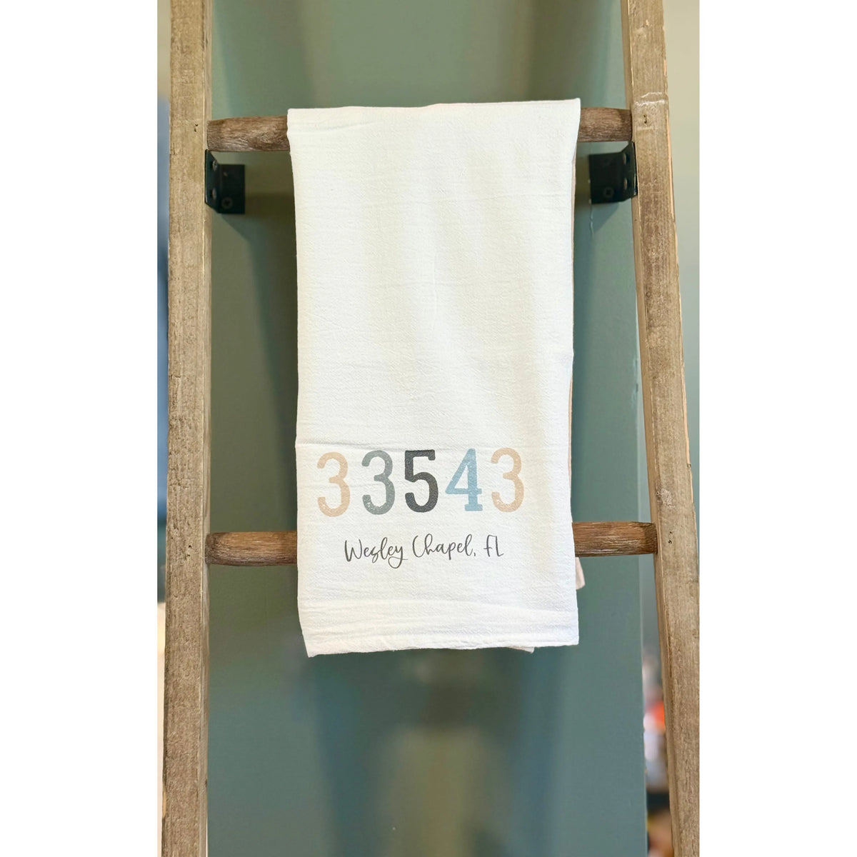 Coastal Cottage Zip Code Tea Towel