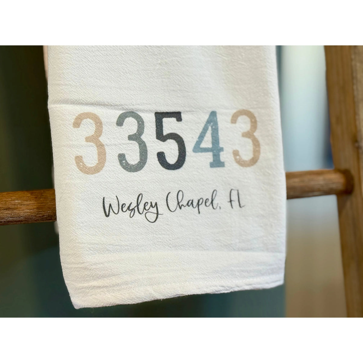 Coastal Cottage Zip Code Tea Towel