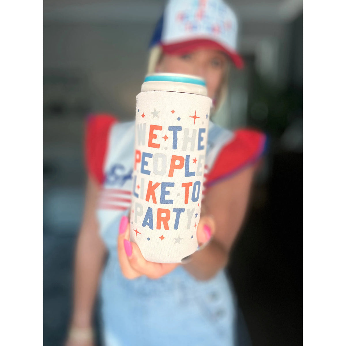 We The People Like to Party Coozie