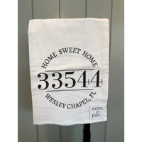 Hometown Zip Code Flour Sack Towel
