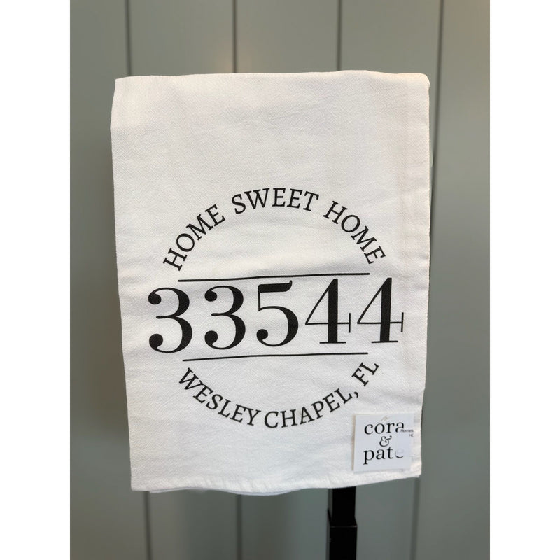Hometown Zip Code Flour Sack Towel