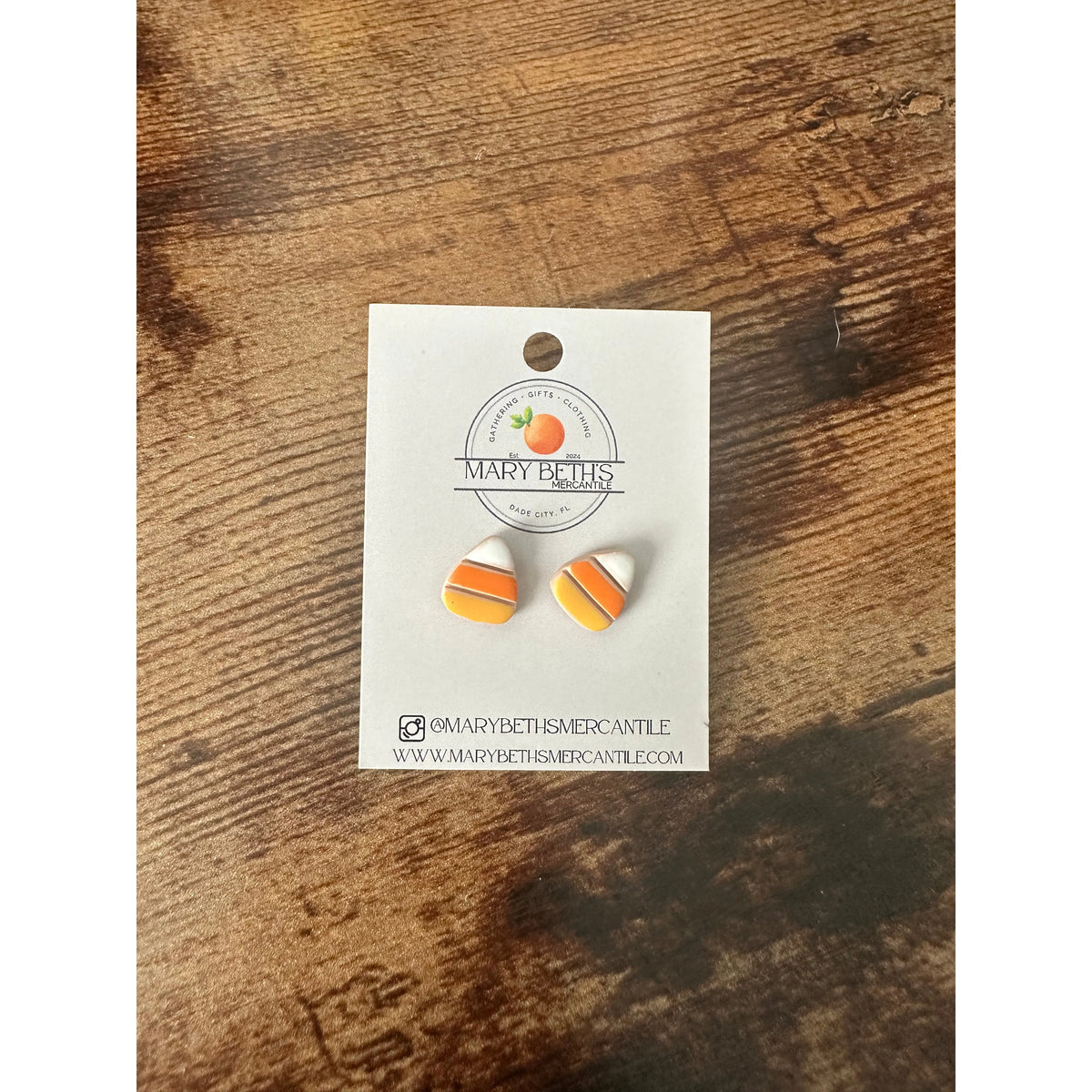 Halloween candy corn boutique earrings