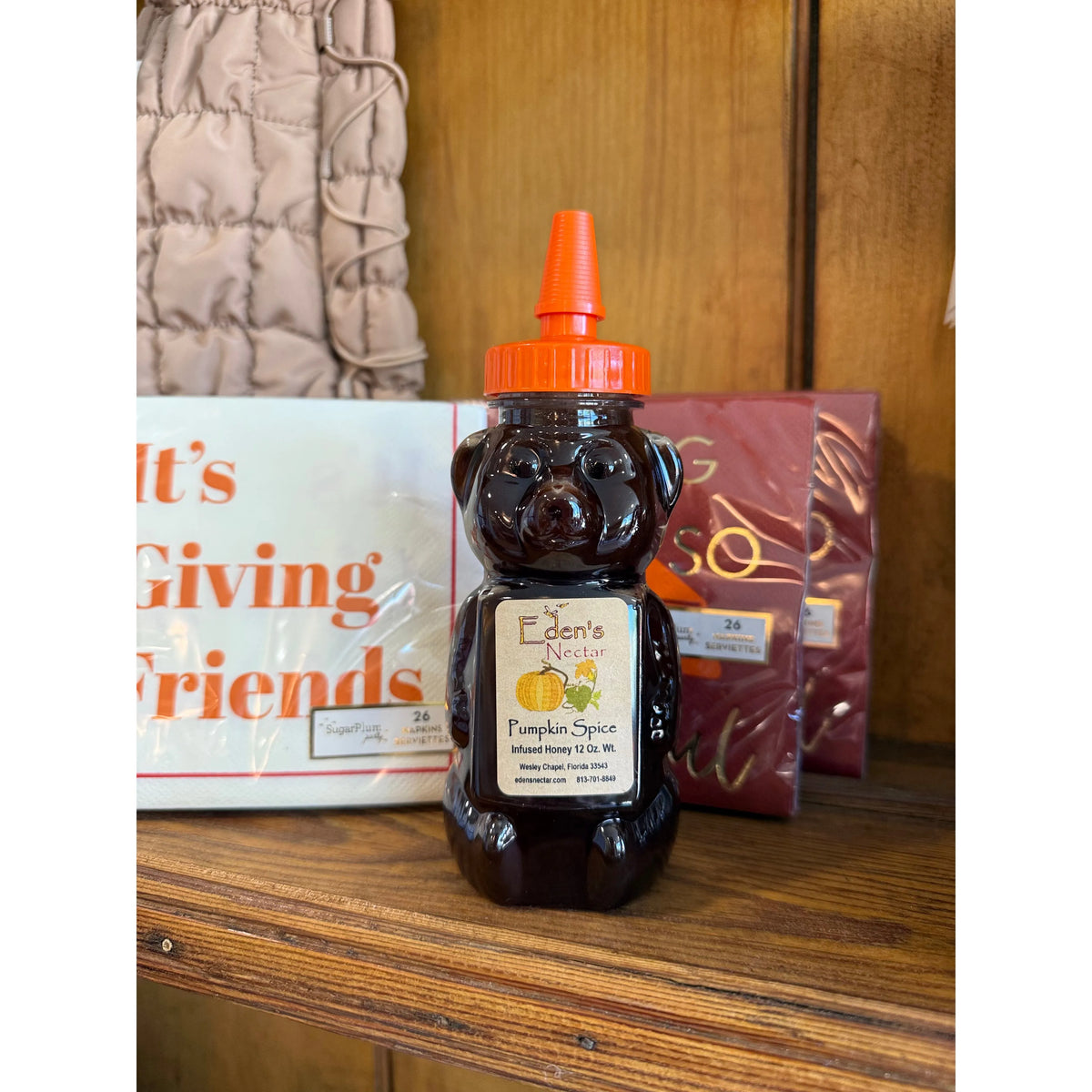 Eden's Nectar Local Raw Honey- 12oz Bear