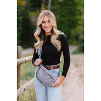Grey Margot Moon Belt Bag