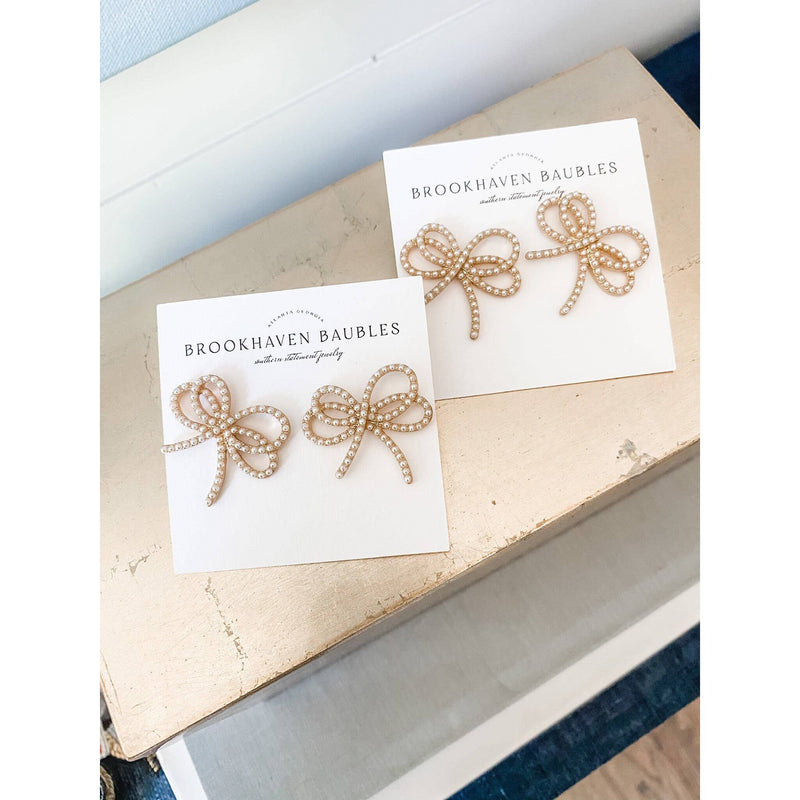 Pearl Bow Earrings