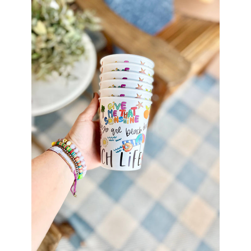 Beach Life Reusable Cups, drinkware