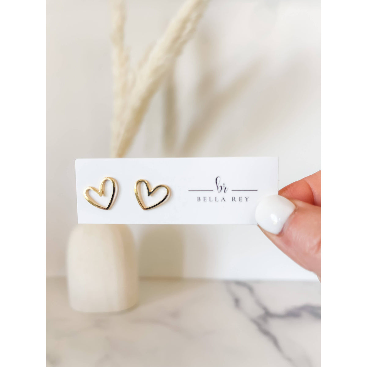 Morgan Heart Stud Earrings