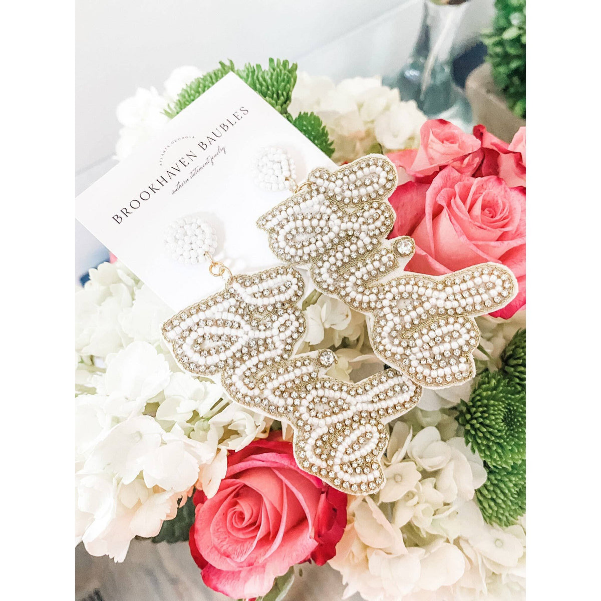 Bride Beaded Statement Earrings