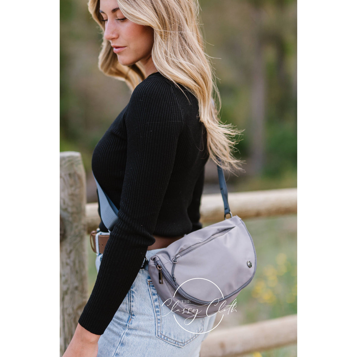 Grey Margot Moon Belt Bag