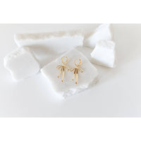 Daisy Bow Hoop Earrings