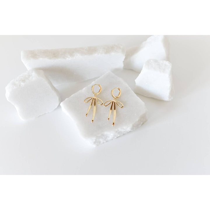 Daisy Bow Hoop Earrings