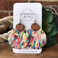 Round Confetti Splash Dangle Earrings