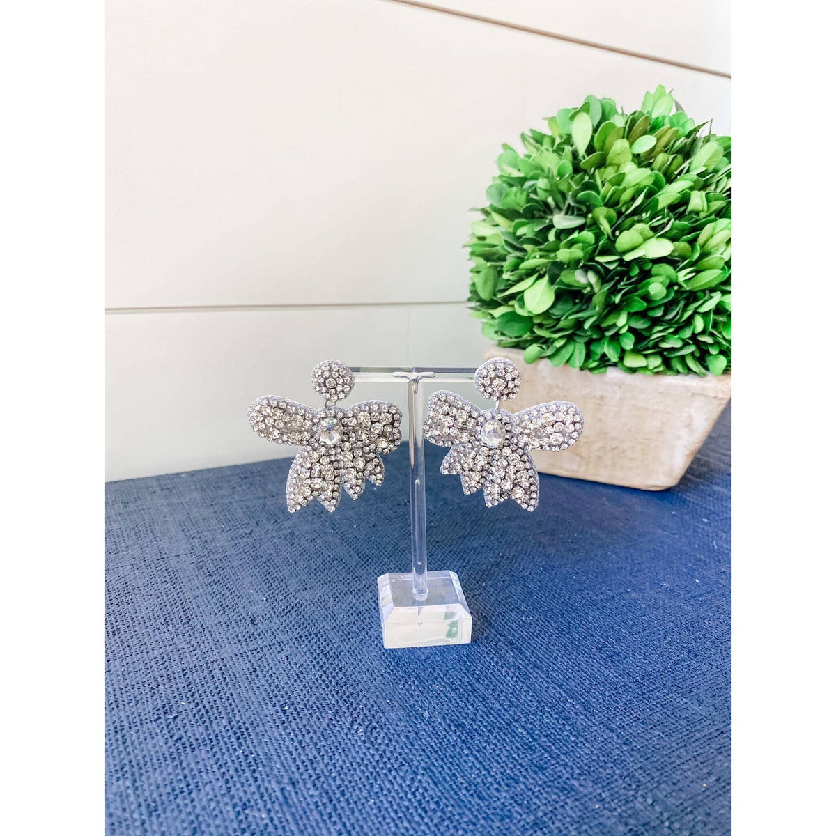 Crystal Bow Statement Earrings