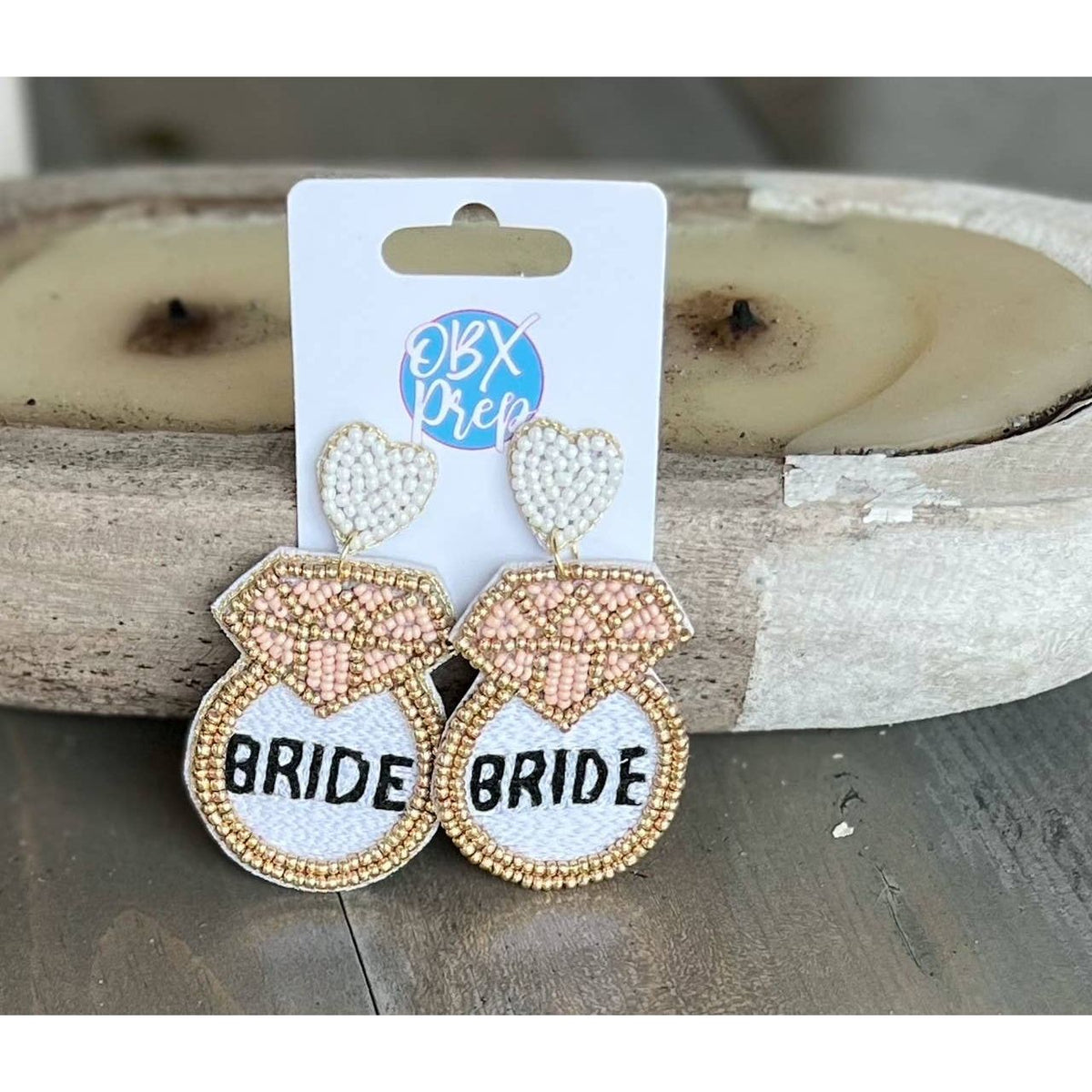 Bride Ring Beaded Earrings