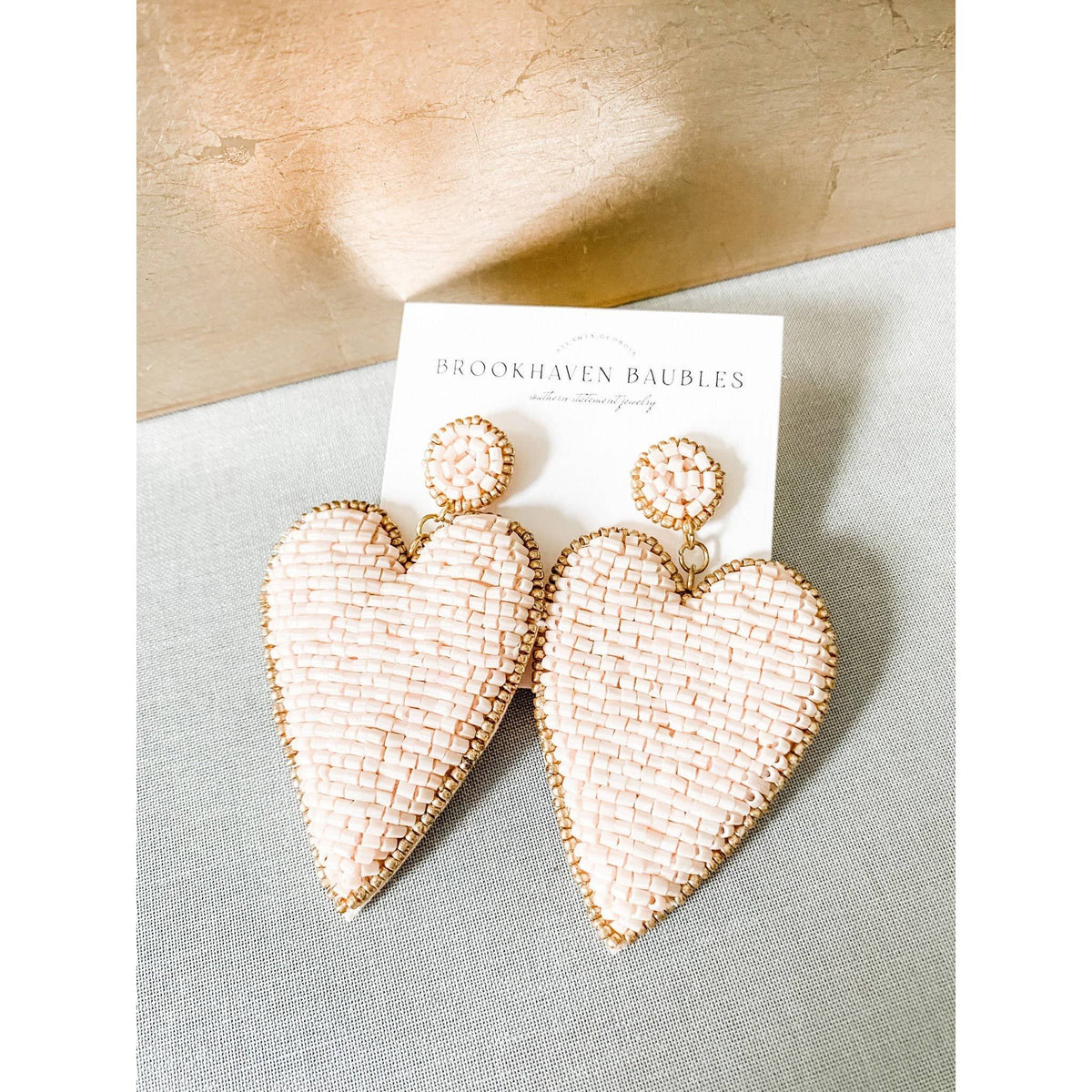 Pretty In Pink Beaded Heart Earrings