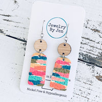 Colorful Brushstrokes Dangle Earrings