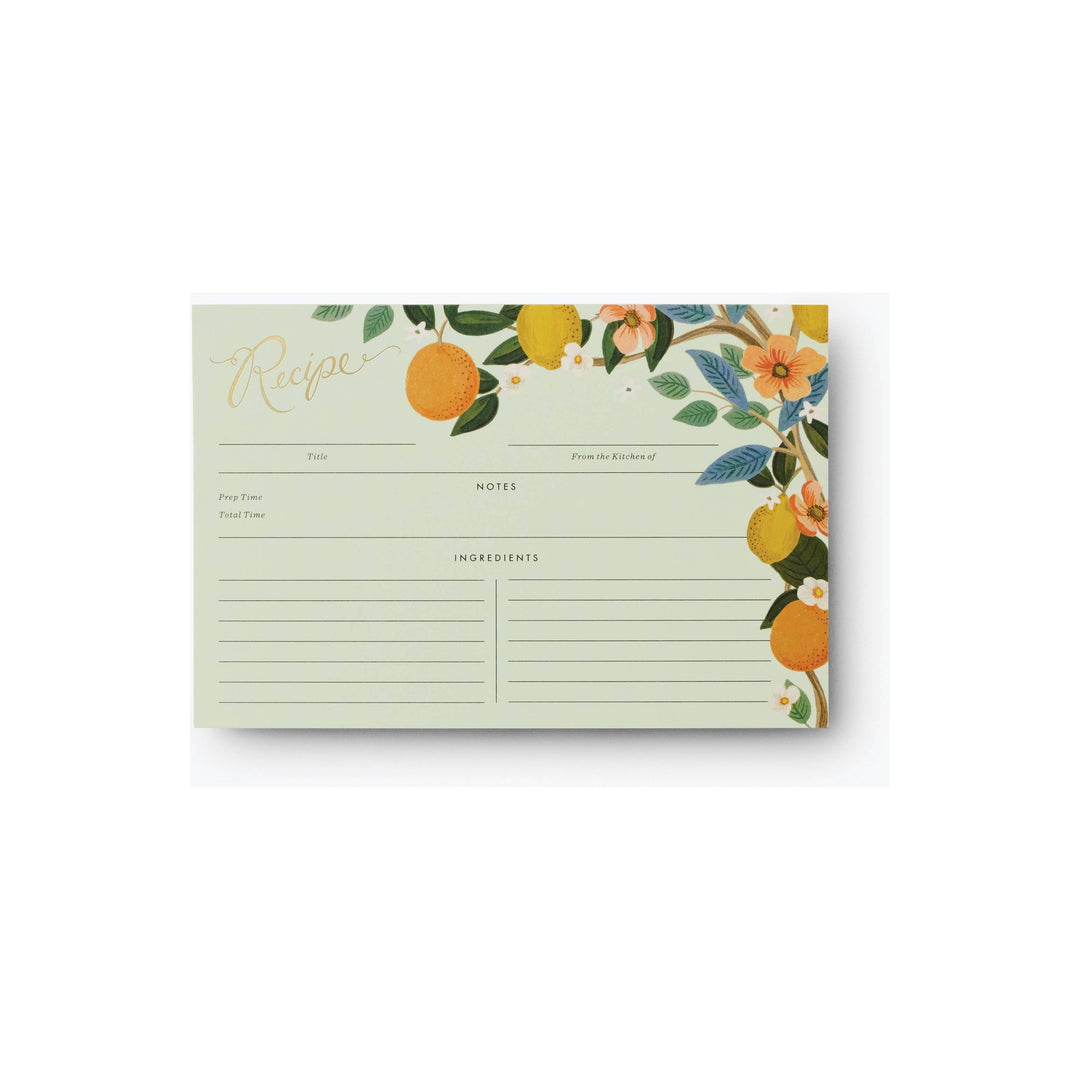 Pack of 12 Citrus Grove Recipe Card