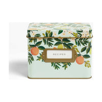 Citrus Floral Tin Recipe Box