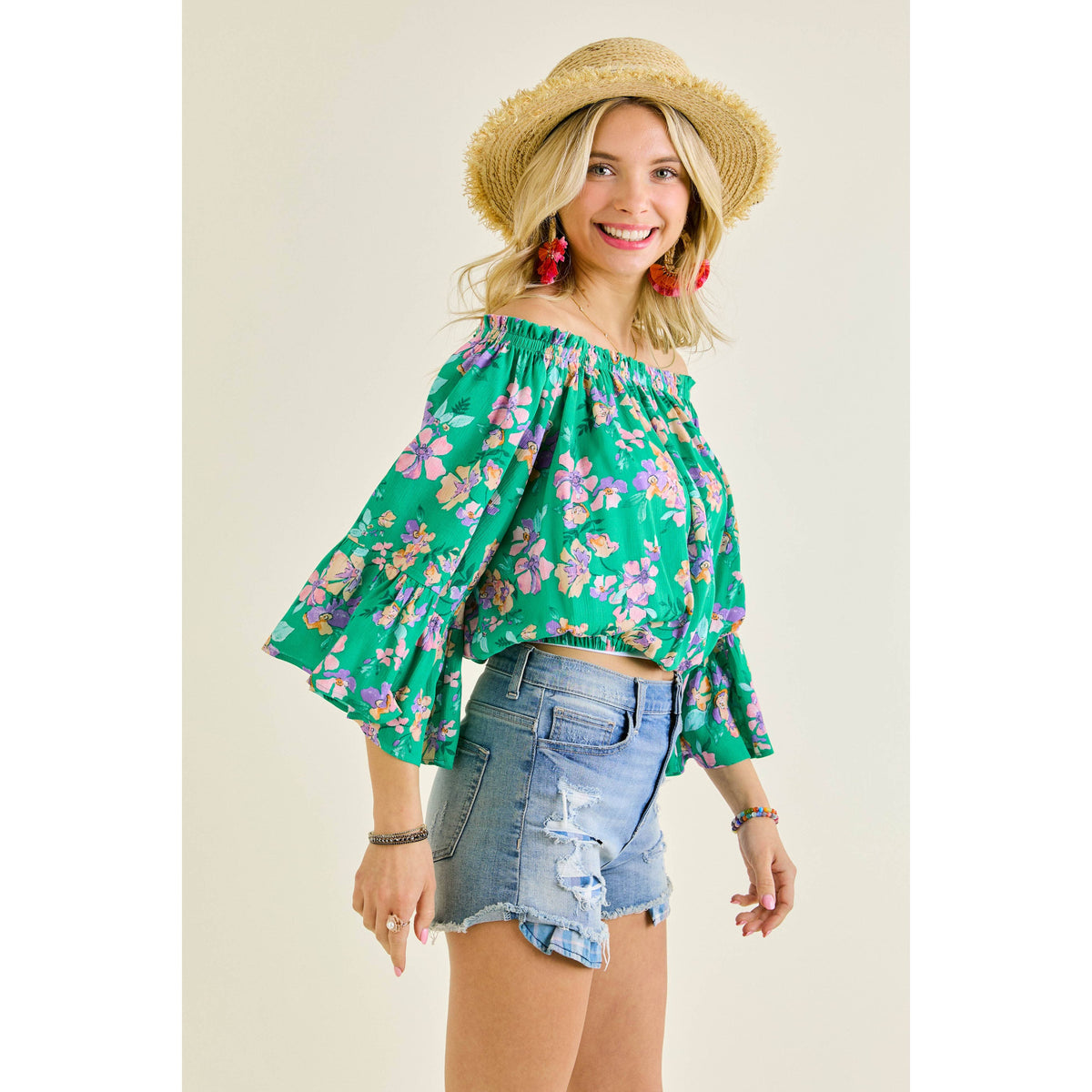 Julia Off Shoulder Bell Sleeve Top